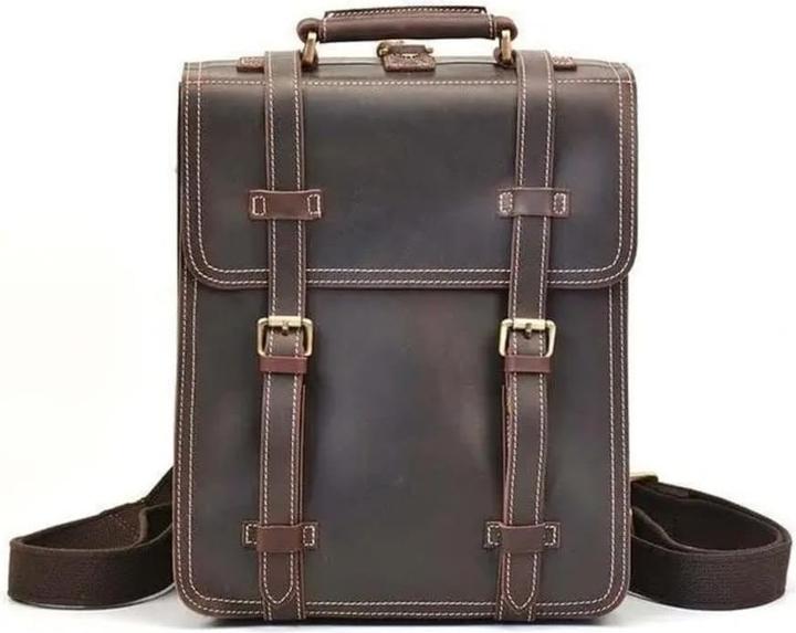 Actual product image Only-Bags.Store Vintage Leather Backpack, Leather Backpack