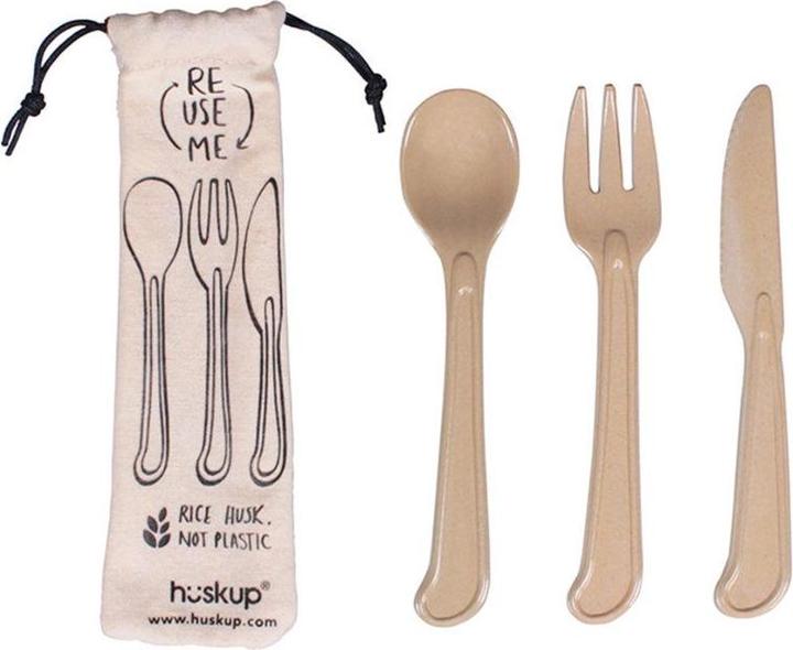 Actual product image HuskUp Reusable cutlery made from rice (3 Piece)
