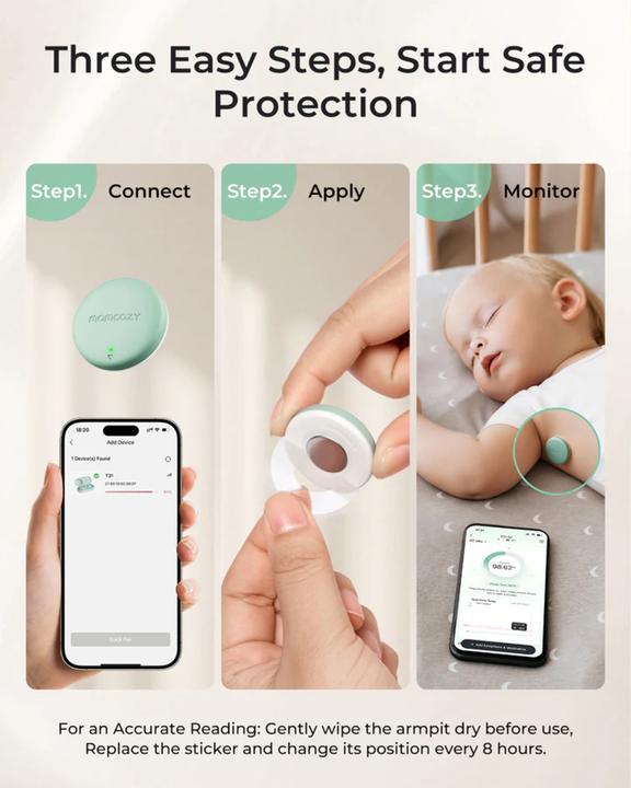 Produktbild Momcozy Smartes Babythermometer (Achselhöhle)