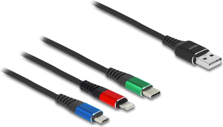 Actual product image Delock 3 in 1 USB charging cable (2 m, USB 2.0)