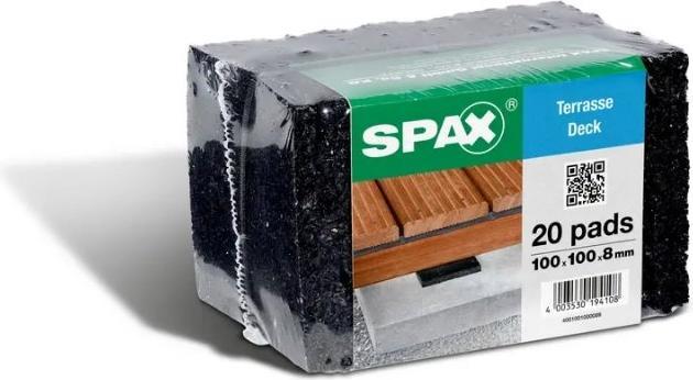 Produktbild Spax DISTANCE PADS 100 X100 X8 SCHWARZ FOLIE