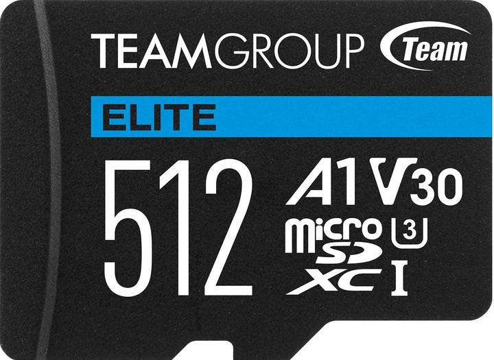 Team Electronic Team ELITE - Flash-Speicherkarte (SD-Adapter inbegriffen) - 512GB - A1 / Video Class V30 / UHS-I U3 (512 GB, microSDXC, U3, UHS-I)