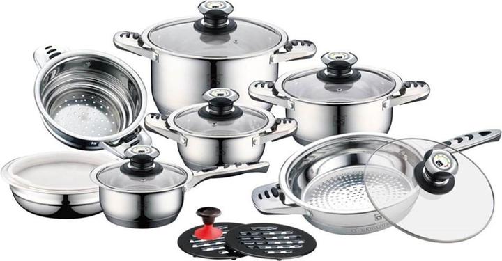Carl Schmidt Sohn Stainless steel pot set, 16 pieces (Pan set + pot set, Stainless steel)