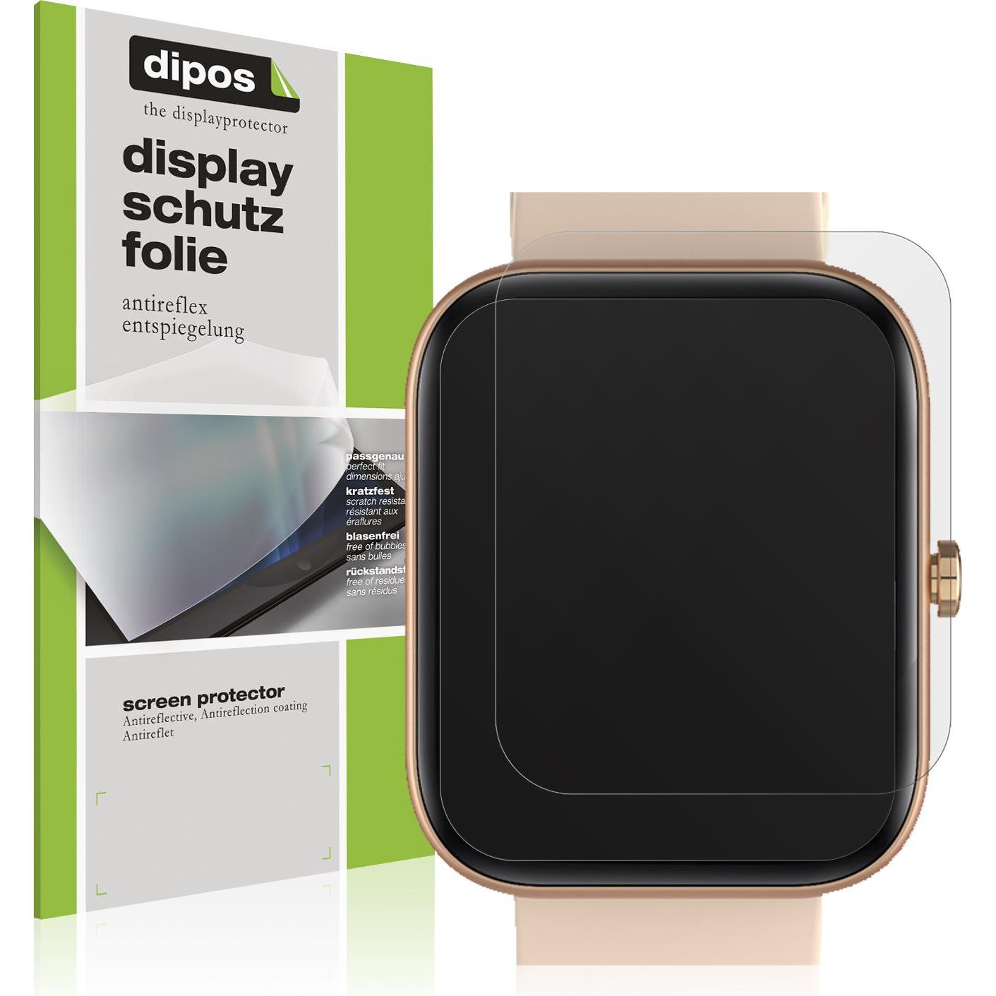 Dipos Displayschutzfolie Antireflex, Smartwatch Schutzfolie, Transparent