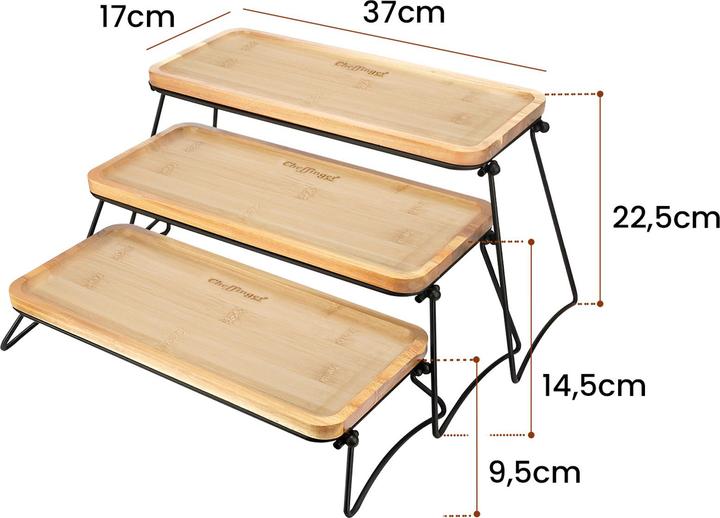 Produktbild Cheffinger 3-stöckiger Cupcake Obstständer