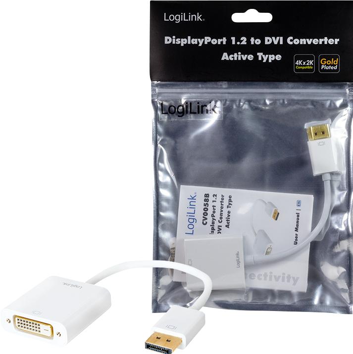 Immagine prodotto LogiLink Da DisplayPort 1.2 a DVI (DVI, 15 cm)