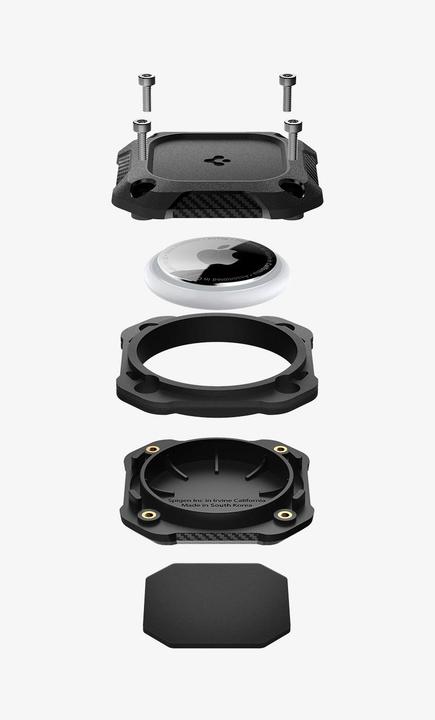 Actual product image Spigen - Tough Armor Holder - Apple AirTag 1 / 2, Waterproof IPX8, 3M Adhesive - Black