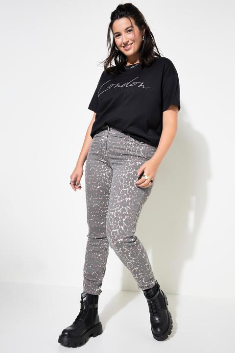 Immagine prodotto Studio Untold Skinny jeans a vita alta con taglio a cinque tasche e stampa leopardata (52)