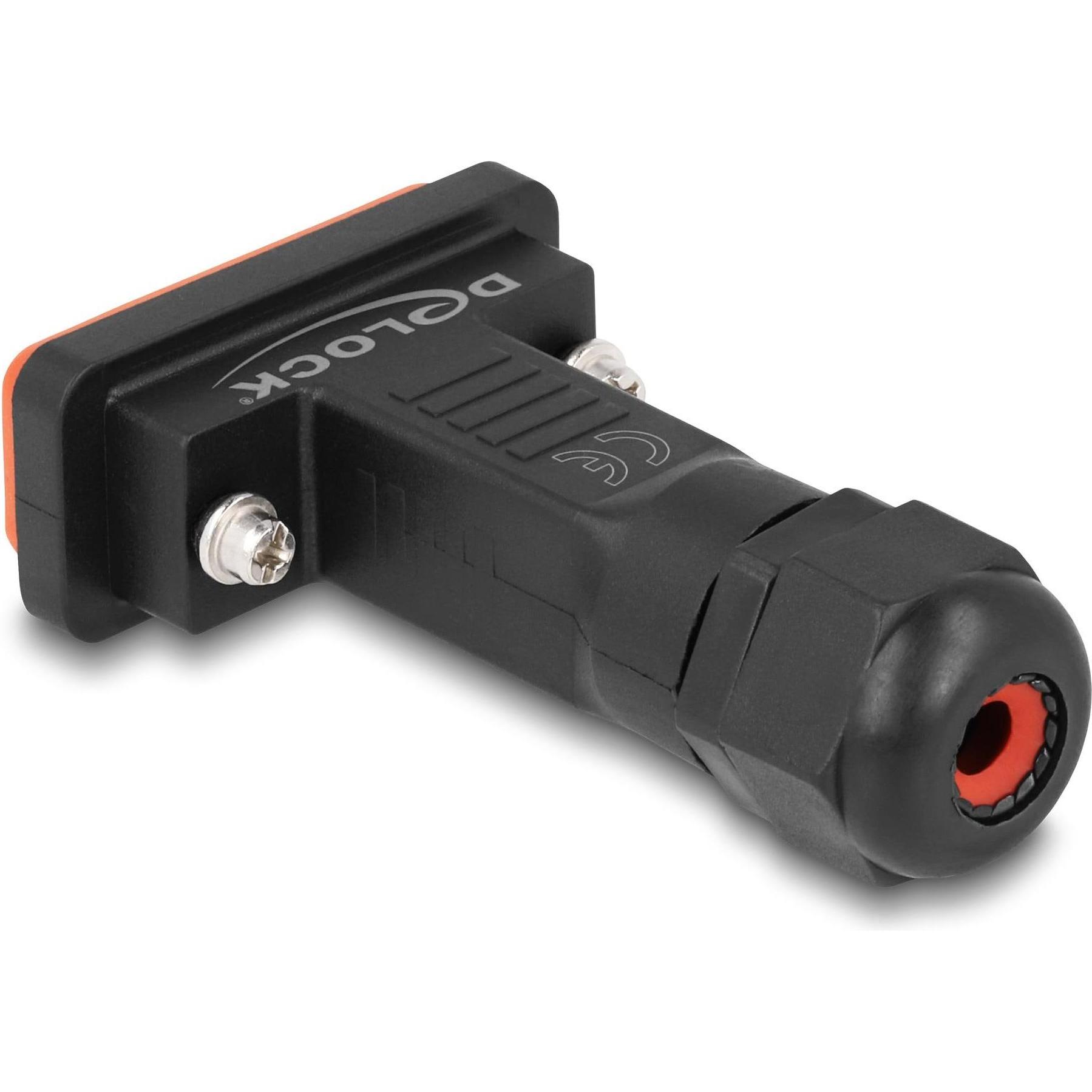 Thumbnail - Delock Adapter D-Sub HD 15 Pin Stecker mit Gehäuse IP67 wasserfest (Sub-D 15, 4.90 cm), Data + Video Adapter, Schwarz, R...