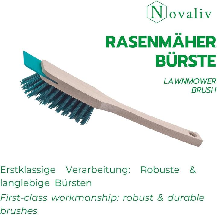 Actual product image Novatool Novaliv Bürste Rasenmäher Reiniger Rasenmäherbürste mit Schaber 30cm Rasenmäher Bürste für Elektro A (Lawn mower, Lawn tractor, Garden machinery tools)