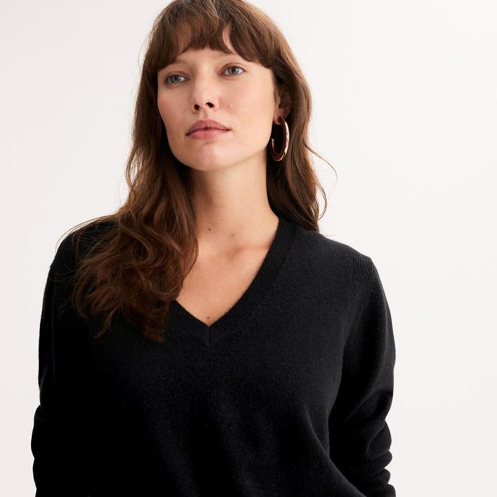Actual product image Anne Weyburn Kaschmirpullover mit V-Ausschnitt aus Feinstrick (XL)