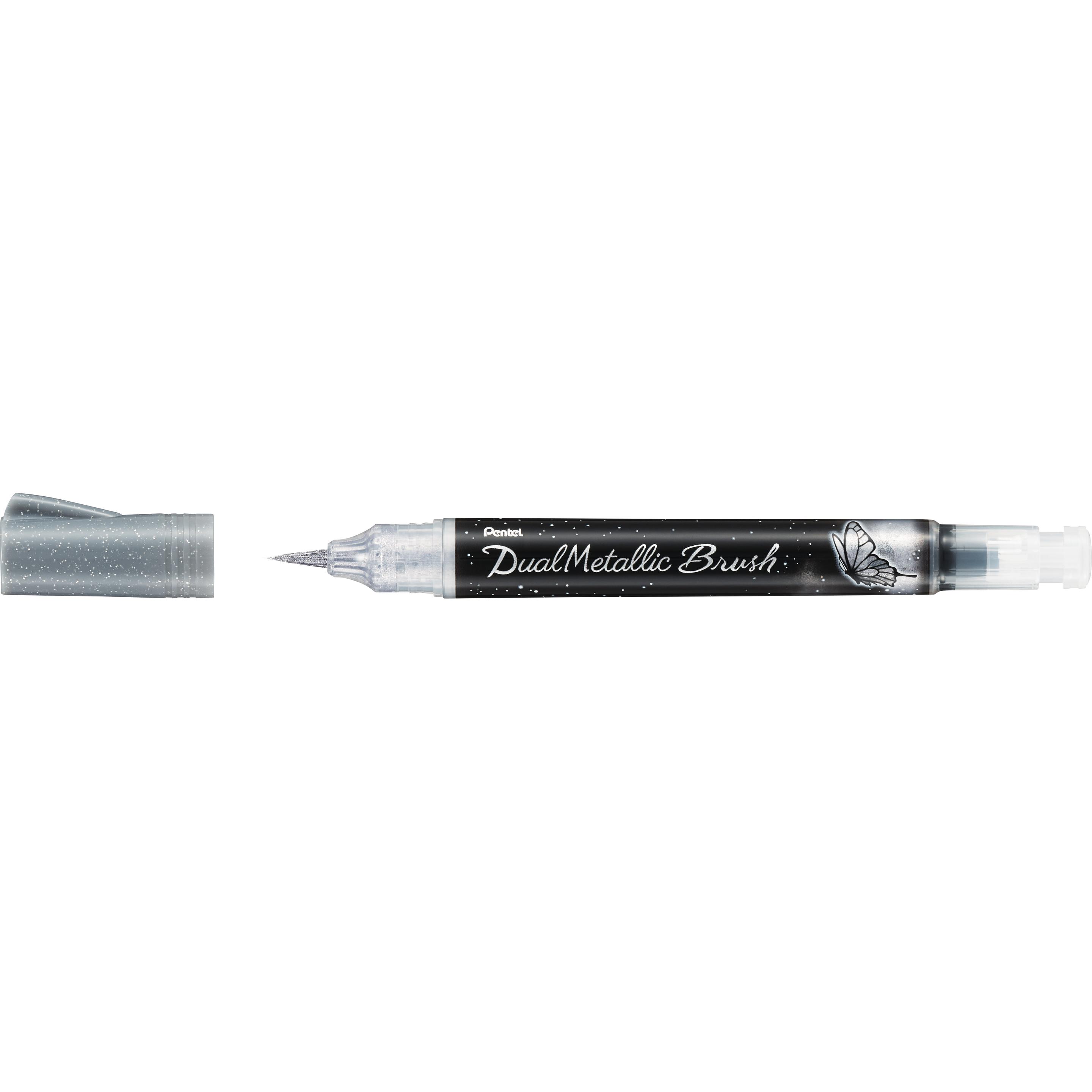 Pentel, Malstifte, Pinselstift Dual Metallic Brush (Silber, 1 x)