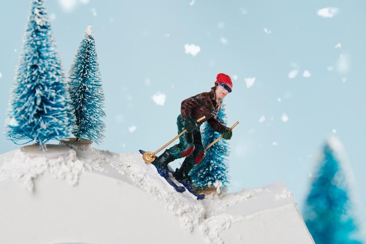Actual product image VBS Mini skier "Makalu", 4 pieces
