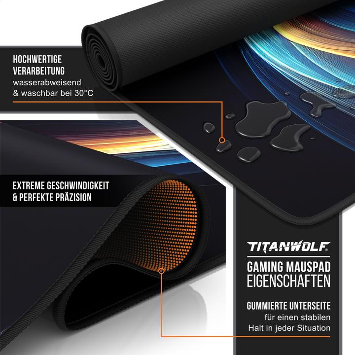 Actual product image Titanwolf Gaming Mouse Pad, 900 x 400mm XXL Speed Gaming Mouse Mat, Mousepad Extra Large Surface Abstract (XXL)