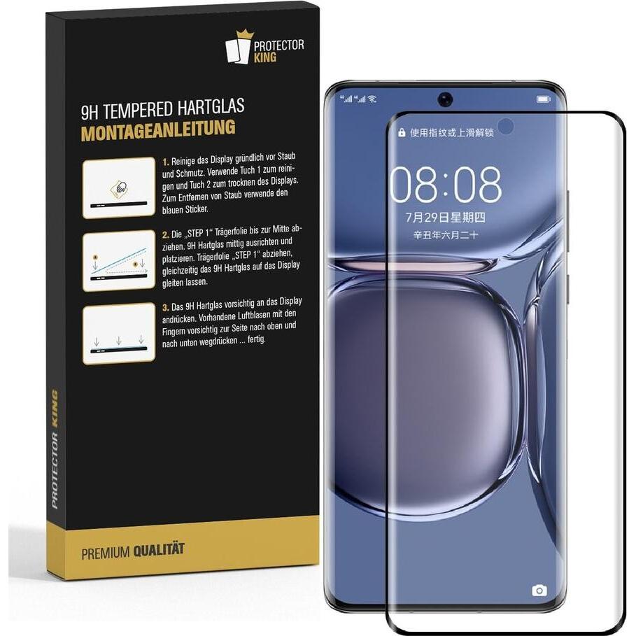 Thumbnail - Protectorking 1x echtes Tempered 9H Panzerhartglas 3D KLAR (1 Stück, Huawei P50 Pro), Smartphone Schutzfolie