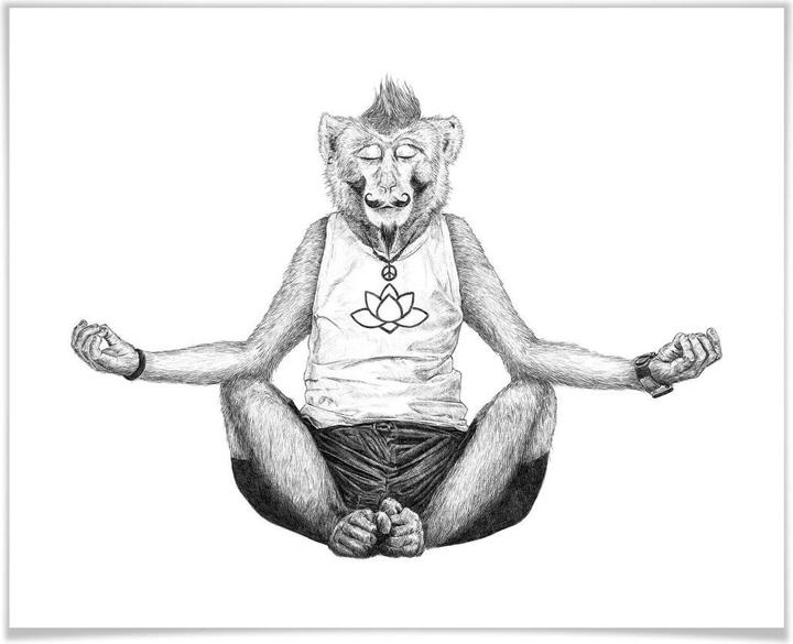 Produktbild Trenddeko Monkey Yoga (100 x 80 cm)