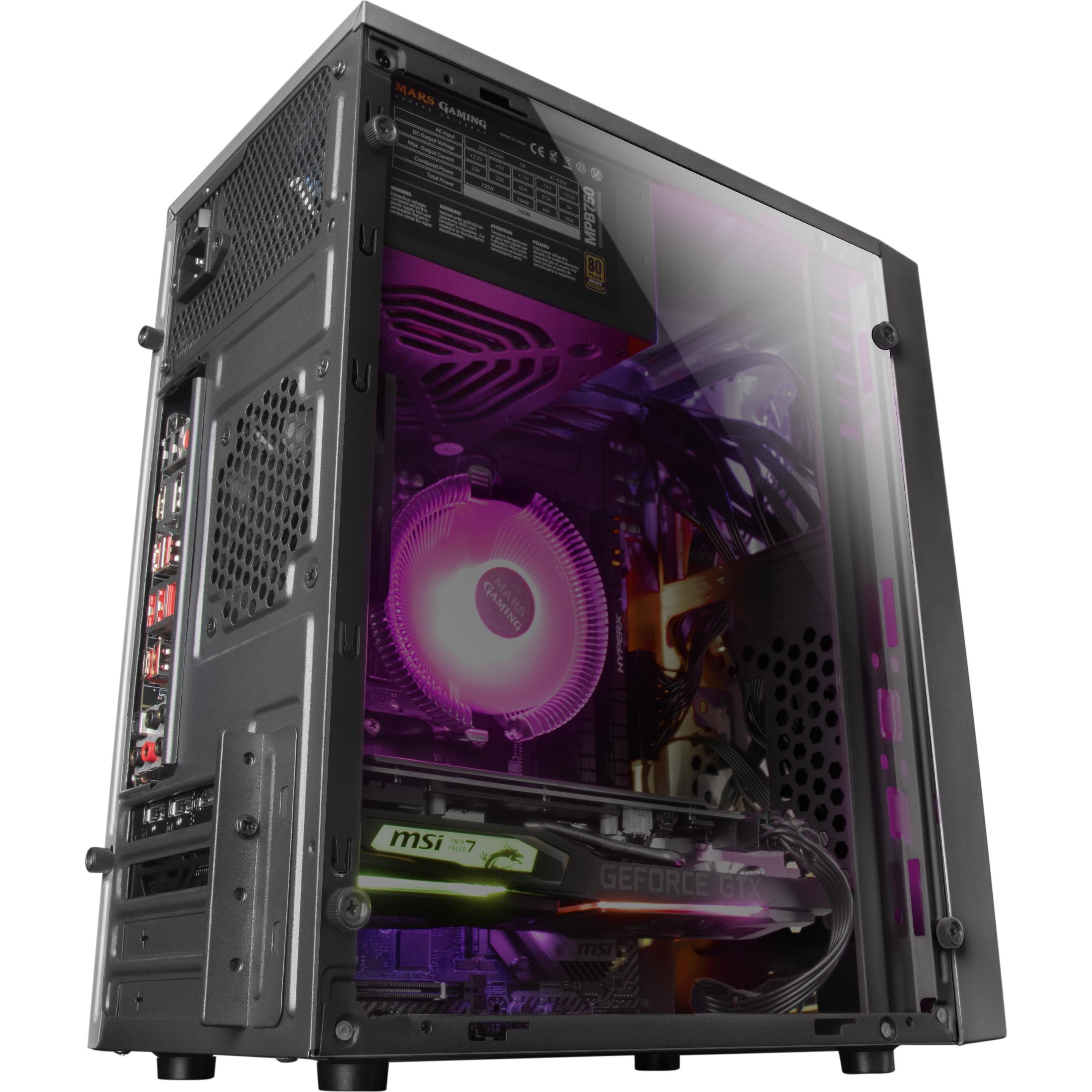 Thumbnail - Mars Gaming MCM Compact (mATX, Mini-ITX), PC Gehäuse, Schwarz