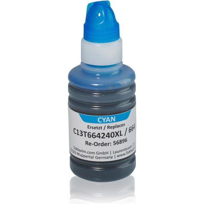 Inkadoo, Druckerpatrone, Druckerpatronen kompatibel zu Epson C13T664240 / 664 XL Tintenpatrone, cyan Cyan (C)