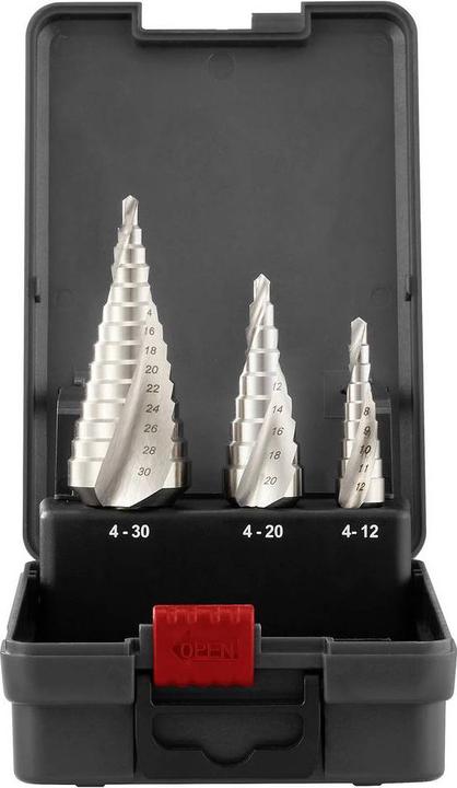 Actual product image Toolcraft TO-9913149 HSS HSS-Stufenbohrer 4.0 - 12.0 mm, 4.0 - 20.0 mm, 4.0 - 3 (4.0 - 20.0 mm, 4 - 12, 4 - 30)