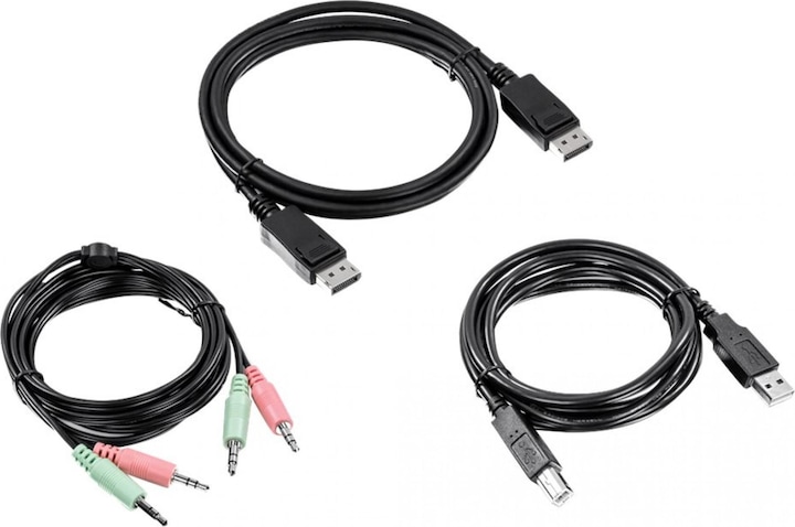 Actual product image Trendnet KVM cable set DisplayPort USB 6 feet