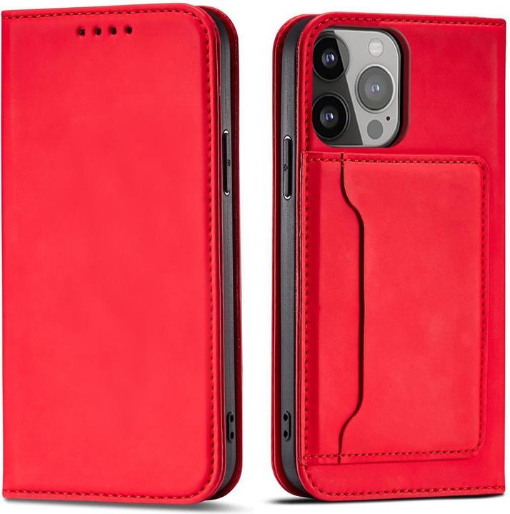 Actual product image Hurtel Magnet Card Case case for Samsung Galaxy S23+ flip cover wallet stand red (Samsung Galaxy S23+)