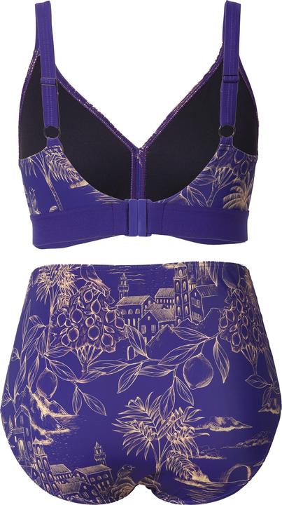 Image du produit Ulla Popken Bikini, motif palmiers, sans bonnets souples, bretelles réglables, matière recyclée (42)