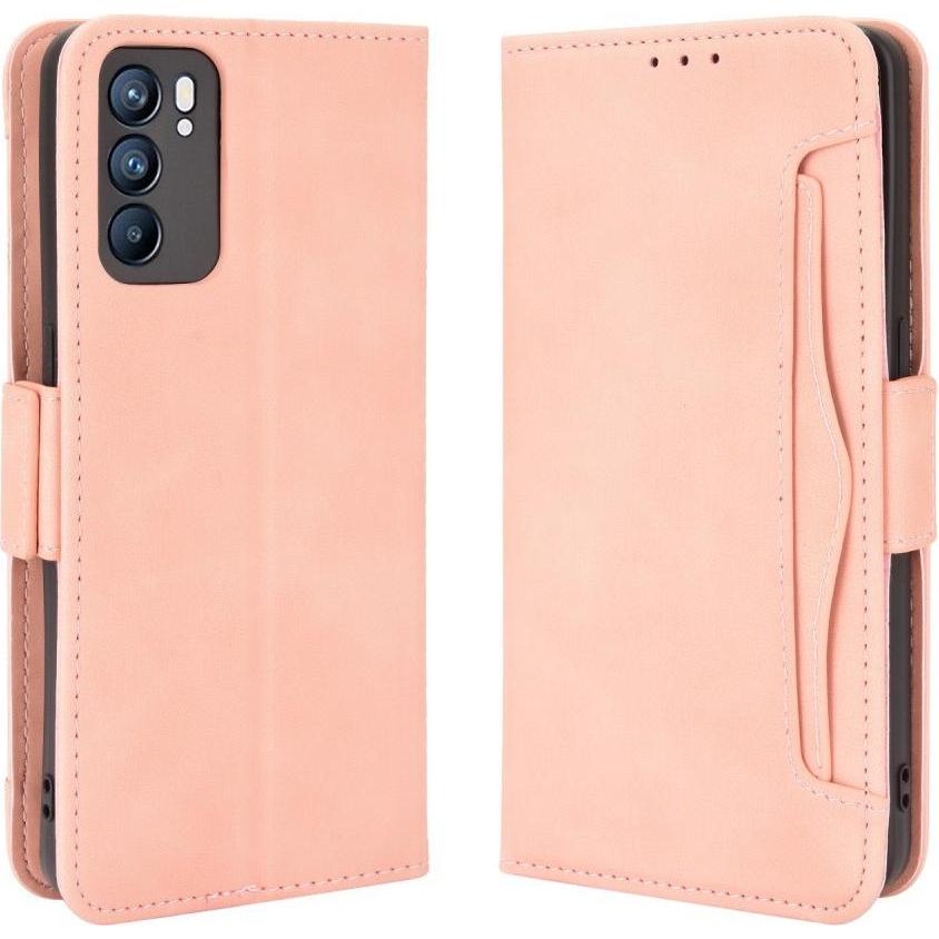 Cover-Discount OPPO Reno6 - Etui mit vielen Kartenfächer rosa (Oppo Reno 6), Smartphone Hülle, Rosa
