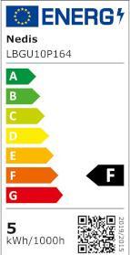 Label énergétique Nedis LBGU10P164 Lampe LED GU10 Spot 4,5 W 345 lm 2700 K blanc chaud Nombre de lampes dans l'emballage (GU10, 4.50 W, 345 lm, 1 x, F)