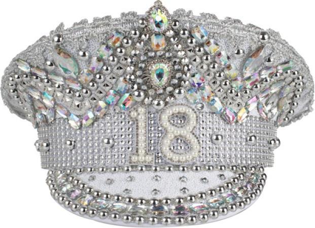 Actual product image Ginger Ray Silver Gloss 18th birthday cap