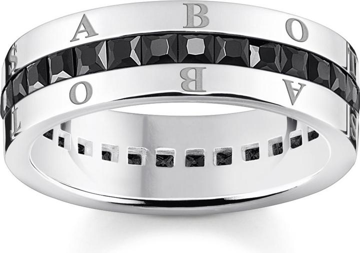 Immagine prodotto Thomas Sabo Anello a fascia con pietre nere pavé in argento (68, 925 Argento)