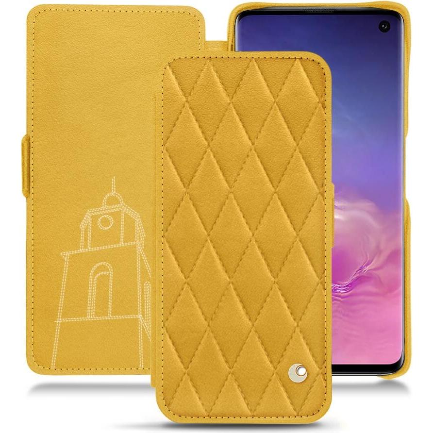 Noreve Lederschutzhülle horizontal (Samsung Galaxy S10), Smartphone Hülle, Orange
