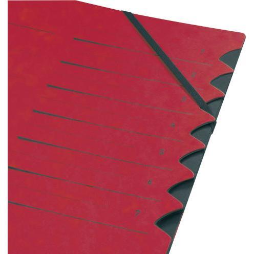 Thumbnail - Herlitz, Mappe, Ordnungsmappe easyorga, A4, Karton, 7 Fächer, rot Colorspan-Karton, 355 g-qm, innen schwarzer Manila (A4...