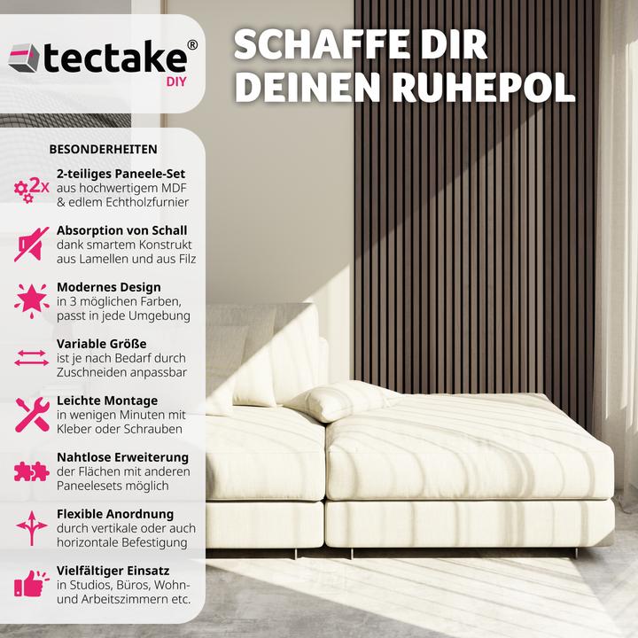 Immagine prodotto tectake Set di 2 pannelli acustici Sonic Wall effetto legno (2 pz.)