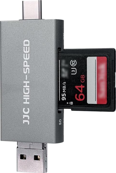 Productafbeelding JJC CR UTC5AC Geheugenkaartlezer grijs (USB, USB-C)