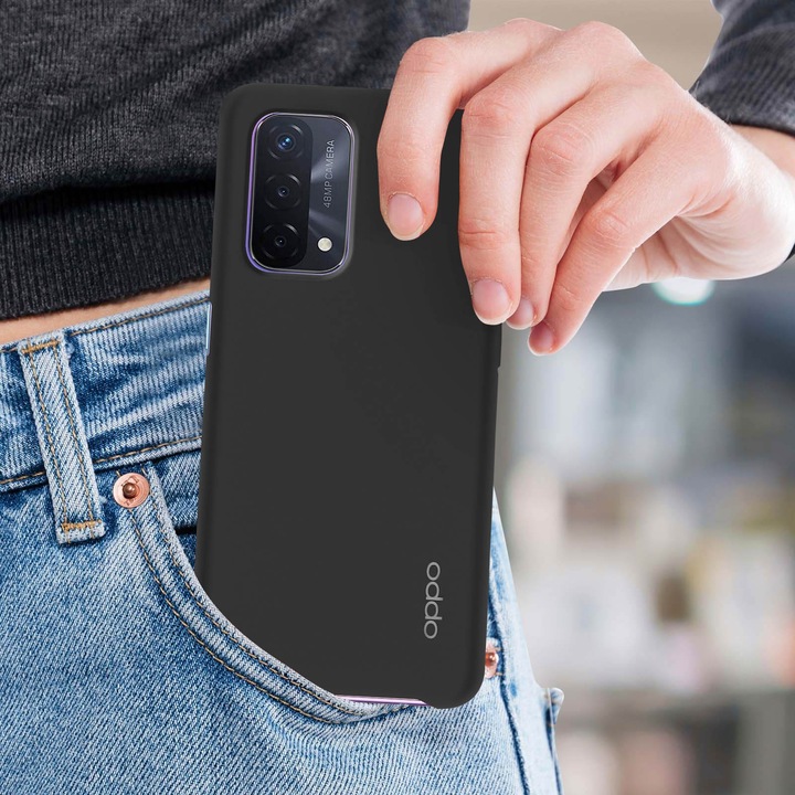 Image du produit OPPO Couverture rigide en silicone black (Oppo A74 5G)