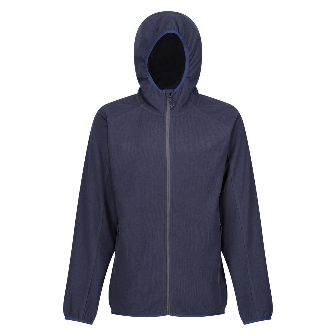 Regatta, Herren, Westen, Navigate Hooded Full Zip Fleece, Blau, Grau