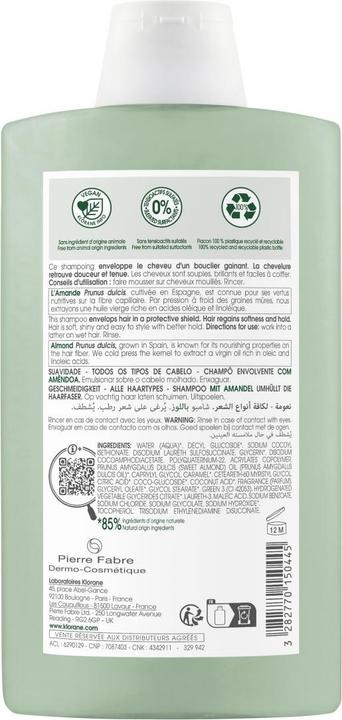 Produktbild Klorane Shampoo mit Mandelmilch (Flüssiges Shampoo, 400 ml)