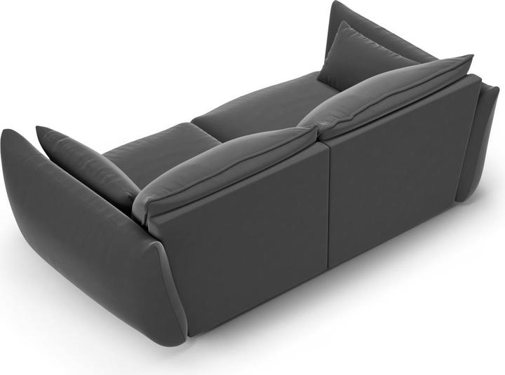 Actual product image Maison Heritage Velvet Sofa, "Clau", 2 Seats, Dark Grey, 180x110x85 Made in Europe (2 person sofa)