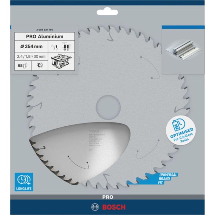 Actual product image Bosch Professional Zubehör PRO Aluminium cordless circular saw blade, 254 x 2.4 x 30 mm