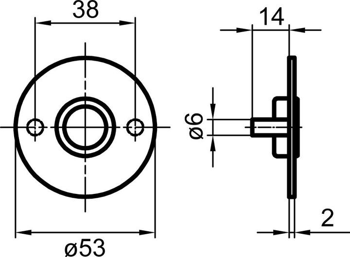 Produktbild Glutz Piatto Drückerrosetten glide 51017 aussen (Türrosette)