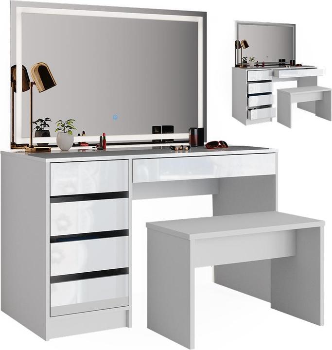 Produktbild Vicco Sherry mit LED-Spiegel und Bank (120 x 55 x 75 cm)