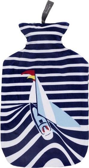 Fashy Anwärmflasche mit Bezug SegelbootBlau, 2 l (2 l)