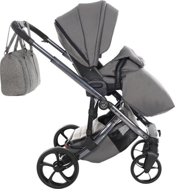 Junama Kinderwagen Glitter V3, 2in1, Farbe 03 graphit