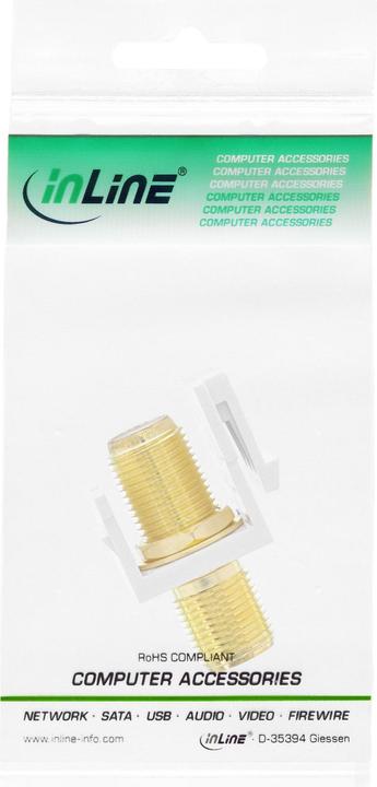 Actual product image InLine Keystone installation adapter, connection coupling for satellite cable, 2x F sockets, white (Keystone module)