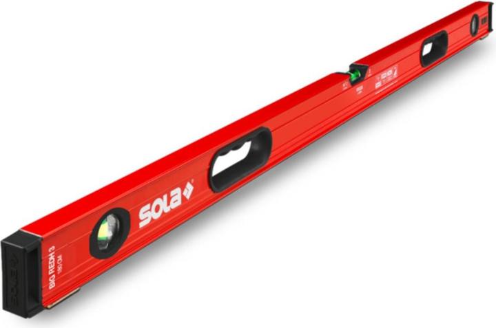 Actual product image Sola Alu waterpas BIG REDH3/200 m/stelvoetjes 200cm 3 libellen 0,50mm/m 2 handgrepen - 01249701 (200 cm)
