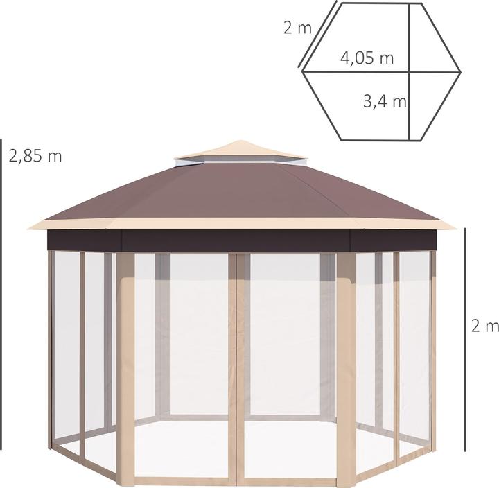 Actual product image Outsunny Folding pavilion with carrier bag (405 cm, 405 cm)