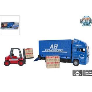 Kids Globe Farming Globe Man Truck per bambini con carrello elevatore. 17 cm