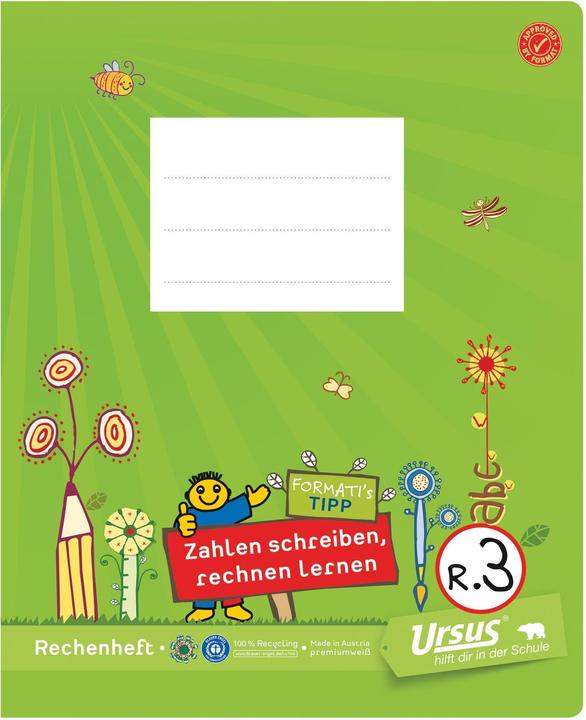 Image du produit Ursus Cahier d'école R.3 19.5 x 24 cm quart, Quadrillé, Vert (19,5 x 24 cm, Quadrillé, Couverture souple)