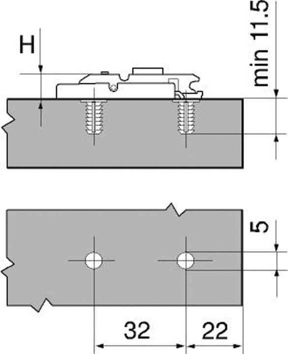 Produktbild Blum Linearmontageplatten CLIP Eckmontage