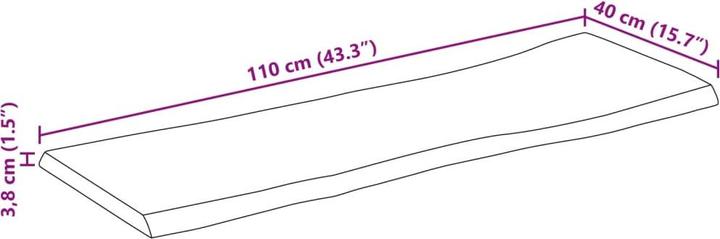 Actual product image vidaXL Tischplatte (110 x 40 cm)